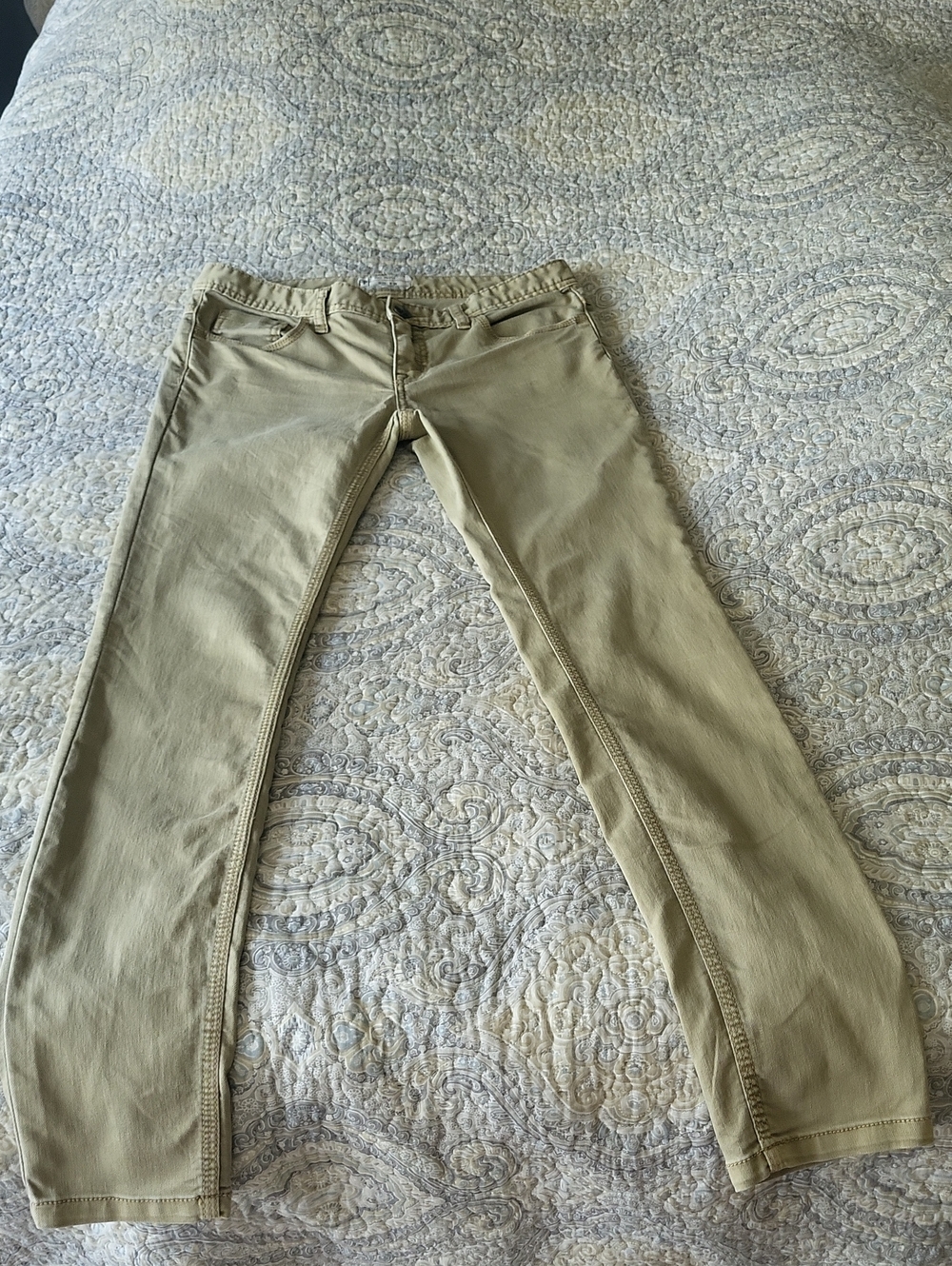 Free People Khaki Straight-Leg Pants